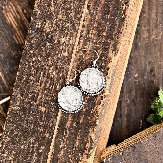 Dangle Buffalo Nickel Earrings