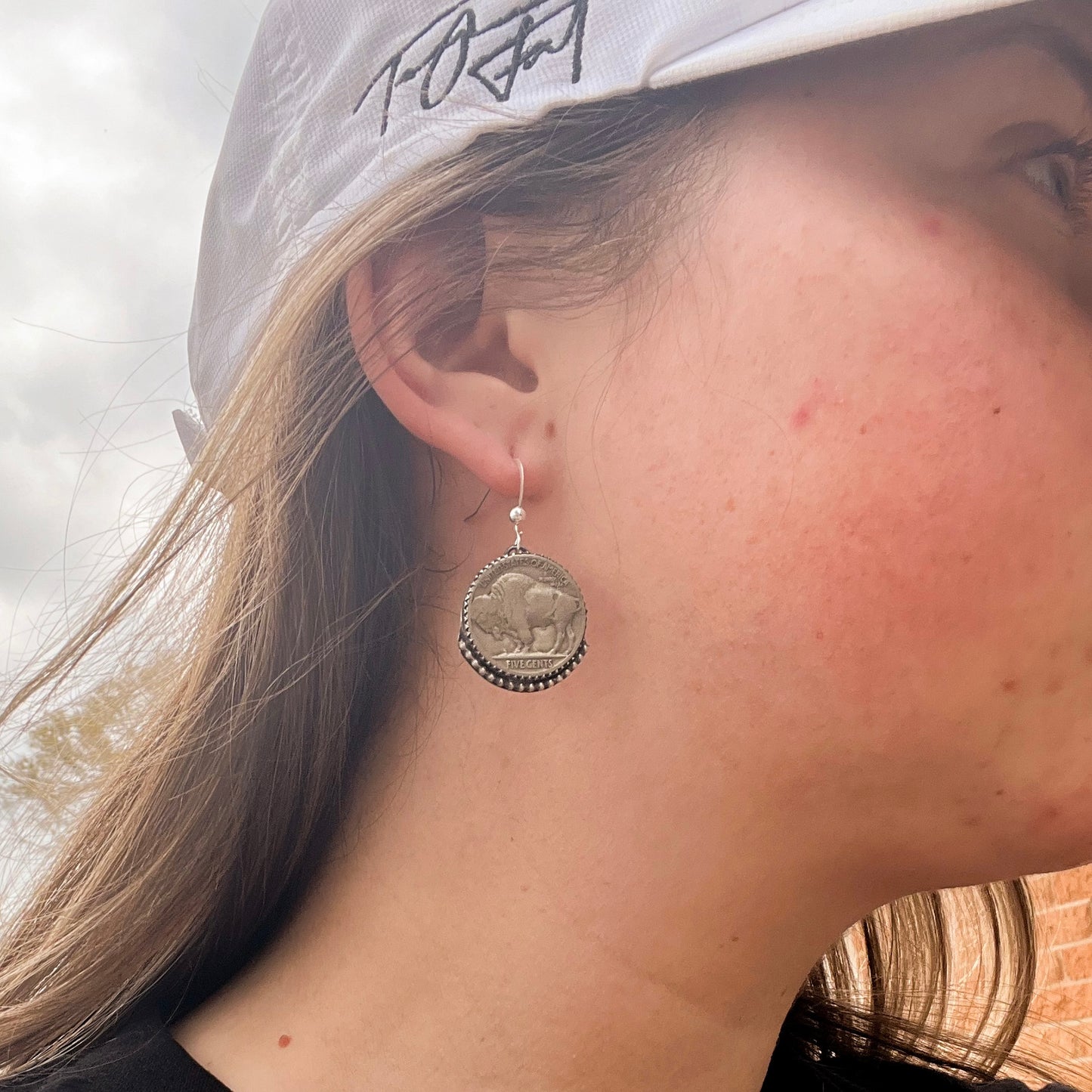 Dangle Buffalo Nickel Earrings